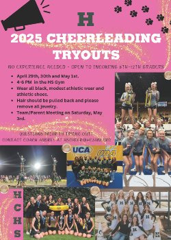 Cheerleading tryouts (8th - 12th grade)